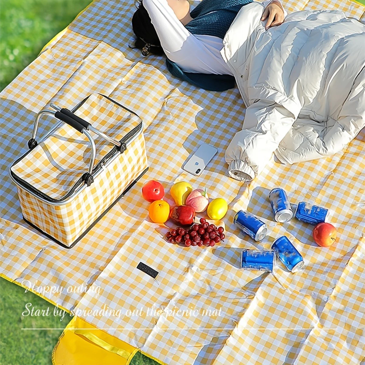 

1 Piece Large Capacity Insulated Basket Picnic Bag Fruit Basket Foldable Picnic Basket Portable Ice Basket