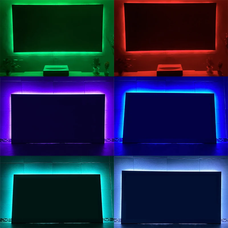 Podświetlenie LED dla nieruchoma rama ekran projektora światło RGB Strip wielokolorowy pilot AI zmień łatwą instalację dekoracji wnętrz