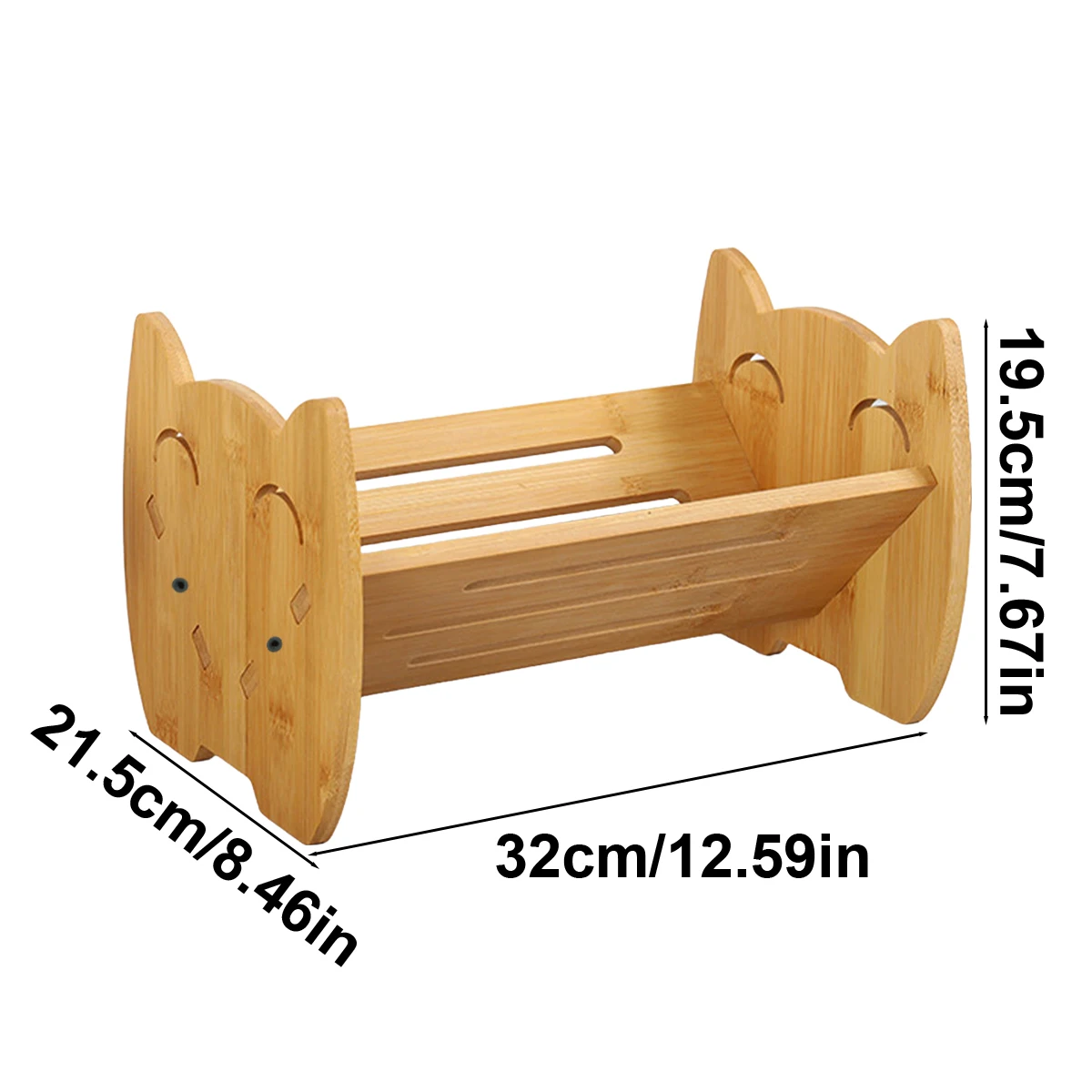 Bamboo Cat Small Bookshelf, Shelf Desktop Creative Book Stand Shelf, Office Desk Organizer, Simple Book Storage Shelf