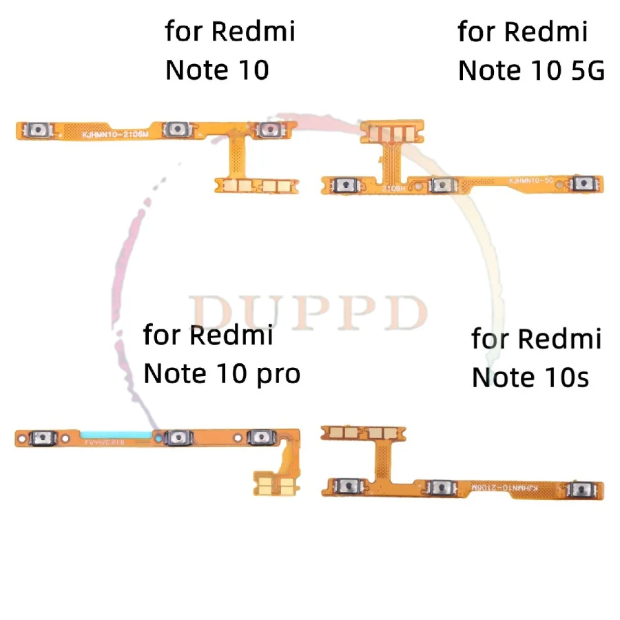 For Xiaomi Redmi Note 10 10s 11 11e 11s 11T Pro 5G Volume On Off Power Switch Button Key Flex Cable Replacement Parts