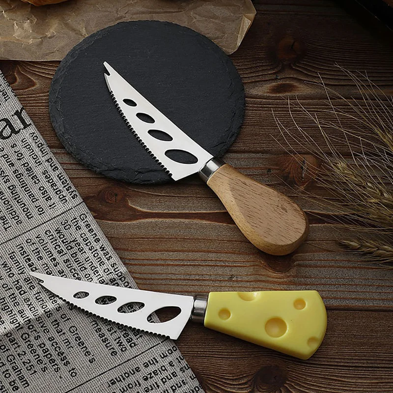 1Pcs Steel Stainless Cheese Knives With Bamboo Wood Handle Cheese Slicer Cheese Cheese Knife Kitchen Baking Tool