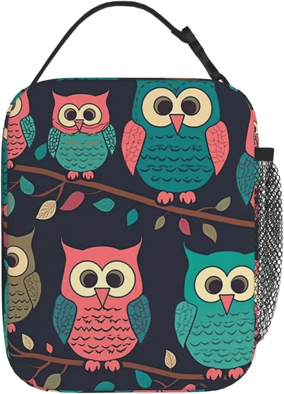 Cute Owls Lunch Bag Insulated Lunch Box Reusable Lunch Tote Bags Leakproof Lunchbox Large Capacity for Work Travel Outdoor