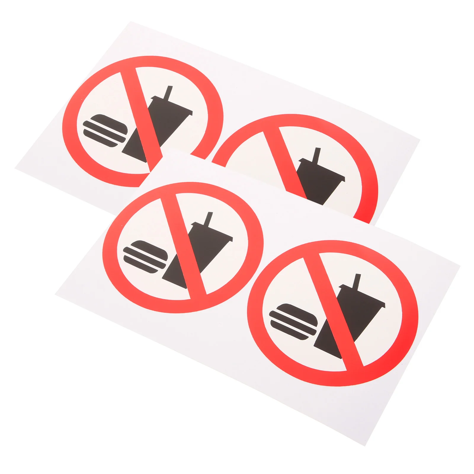 

4 Pcs No Eating or Drinking Stickers Food Permitted Sign Signs Beyond This Point Self Adhesive Door Wall Take Away