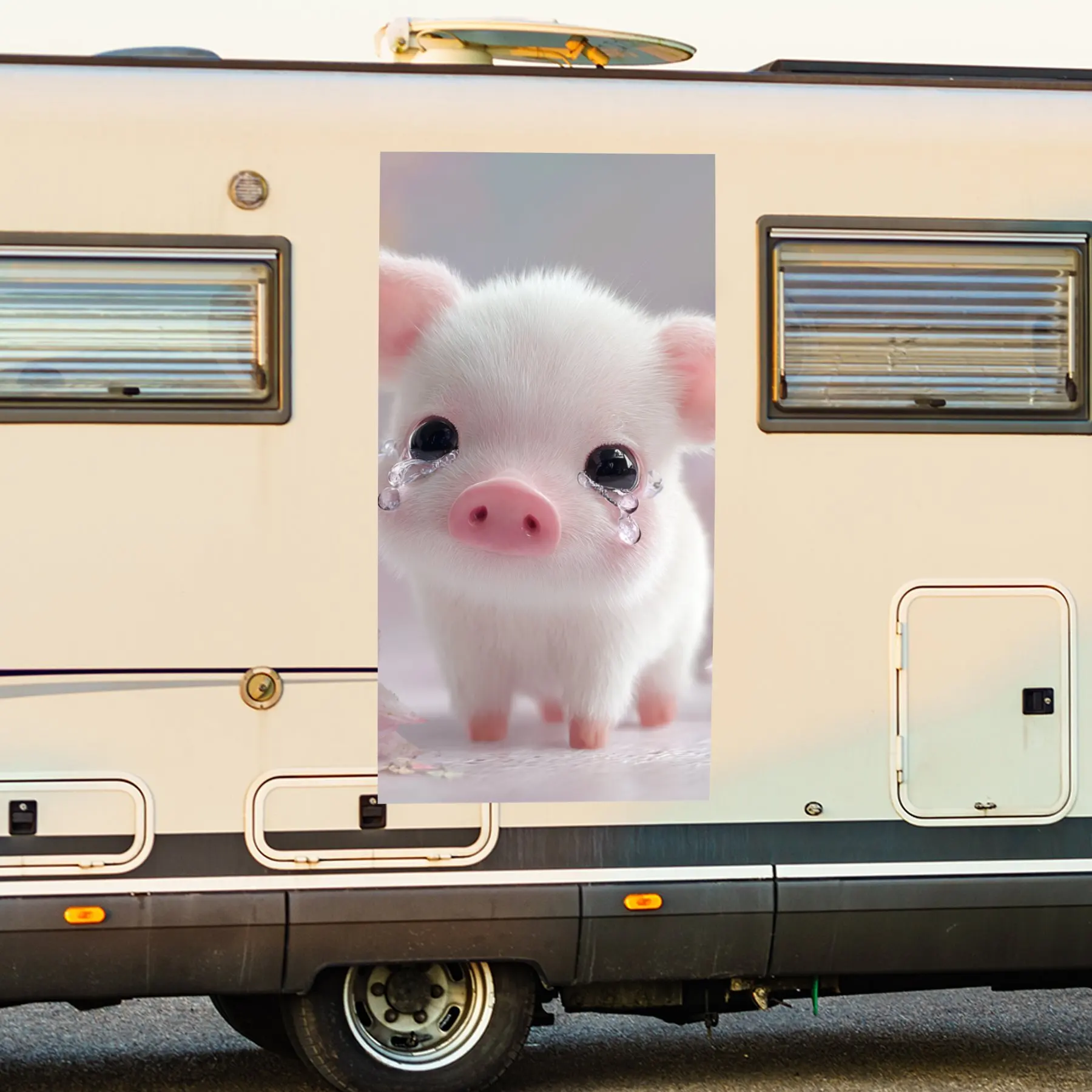 

Пятачок плача - виниловая наклейка на заднюю часть автофургона, водонепроницаемые самоклеящиеся виниловые наклейки для хвоста и бампера RV, украшение - Protectio