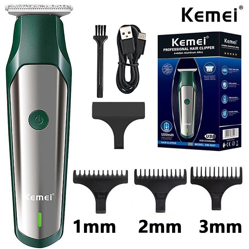 

Kemei Professional Hair Clipper Cordless Electric Hair Trimmer 0mm Bald Precision Hair Cutting Machine Beard Mower Rechargeable