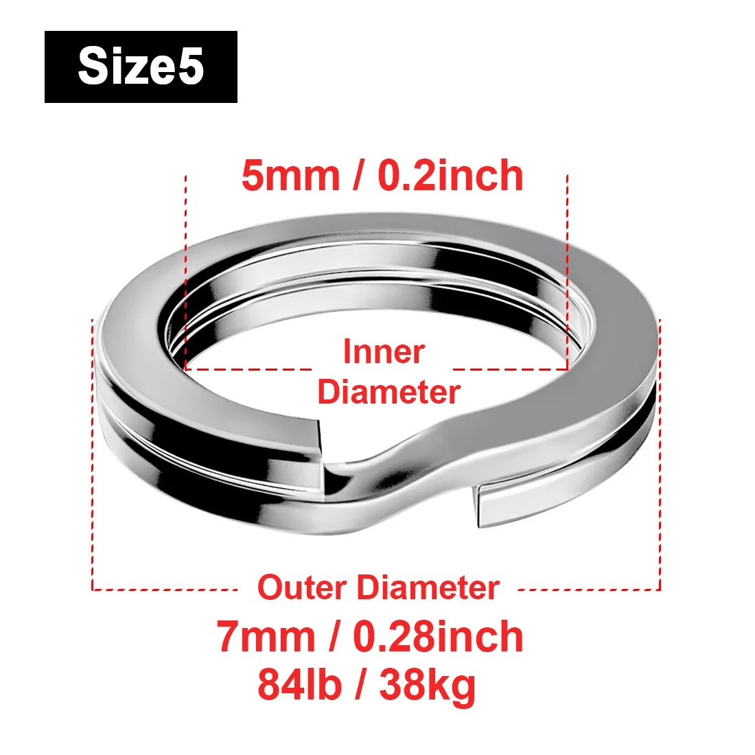 FishTrip 30-50 stks/partij Split Ring Vissen Lokken Connector 3-12mm Rvs Terminal Tackles Vissen medeplichtige Zoutwater