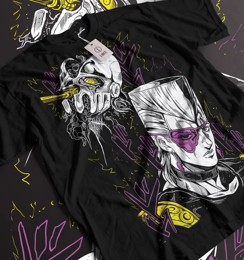 JoJo's Bizarre Adventure Original Illustration Anime Trendy T-Shirt Cotton Graphic Tee Men Women Summer Streetwear