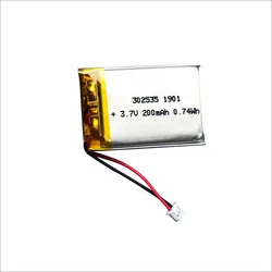 2/5/10/20 Pcs 3.7V 200mAh 302535 Lithium Polymer Ion Battery 2.0mm JST Connector