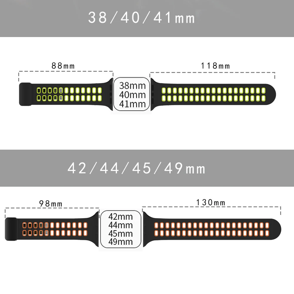 Strap For Apple Watch Ultra 2 band 49mm 45mm 44mm 41mm 40mm 38mm 45 44 41 40 MM Silicone Bracelet iWatch series 9 SE 8 7 6 5 4 3