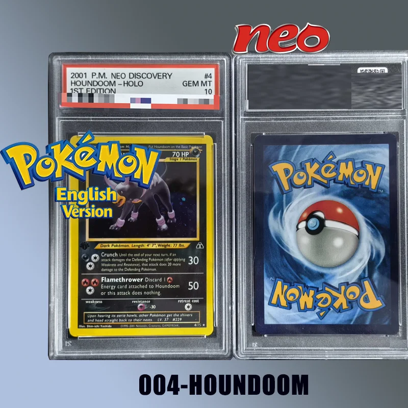 Diy Proxy Pokemon English Neo Discovery 2001 Pokemon Neo Discovery # Tarjeta Coleccionable Houndoom-Holo 1.ª Edición 4/75
