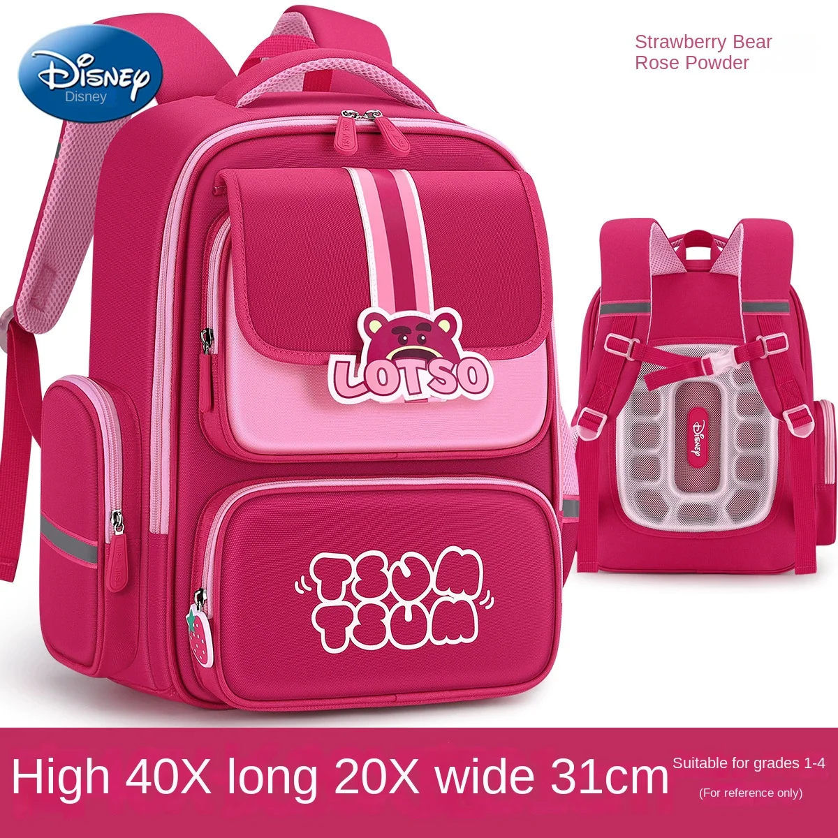 Disney Girl Orthopedic School Bag Grade 1-3 Lotso Primary Student Shoulder Backpack Large Capacity Water Proof Light Mochilas