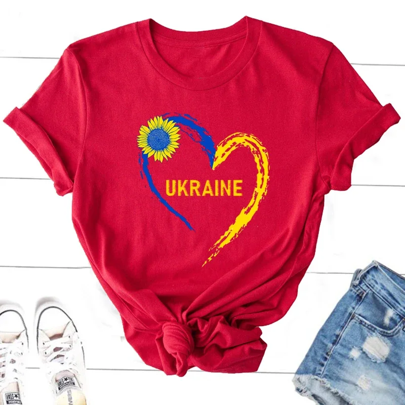 Ukraine Sunflower T-shirt Vintage Ukrainian Lovers Print Graphic T Shirts Women Short Sleeve Y2k Top Casual Tee Shirt Tops