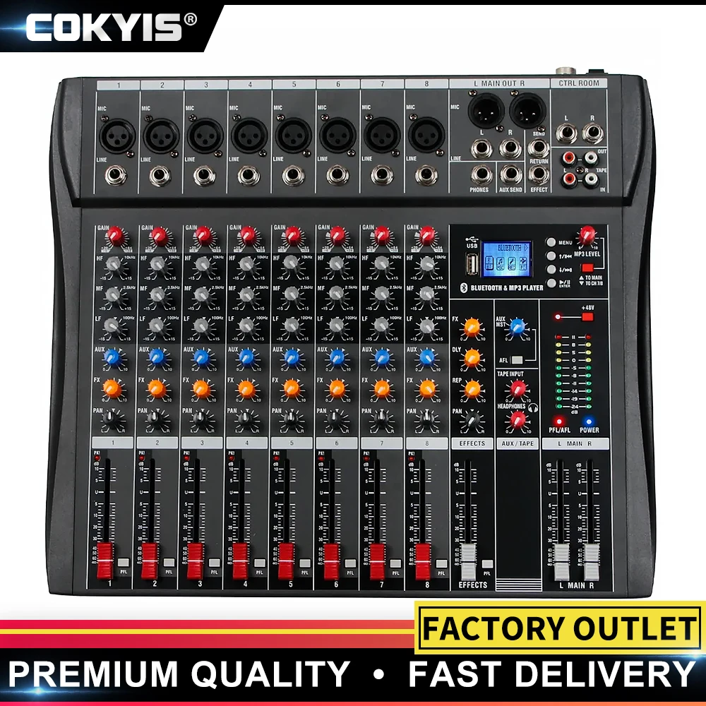 Audio Mixer Sound Mixing Table Card Professional Pc Digital Consoles Interface Console Pro Equipment 8 Channel Dj Controller