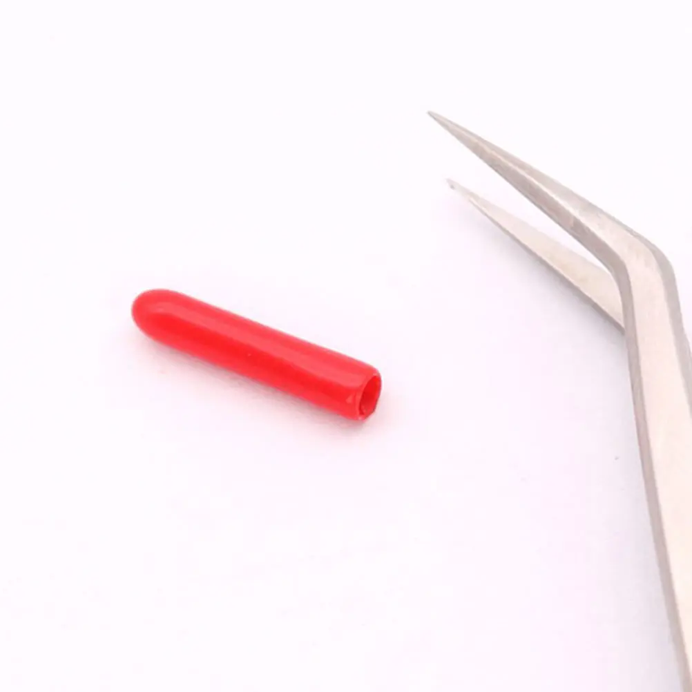

100Pcs Eyelash Tweezers Silicone Covers Red Small Protective Non-Slip Sleeves Grafting Tweezers Caps Accessories for Extension