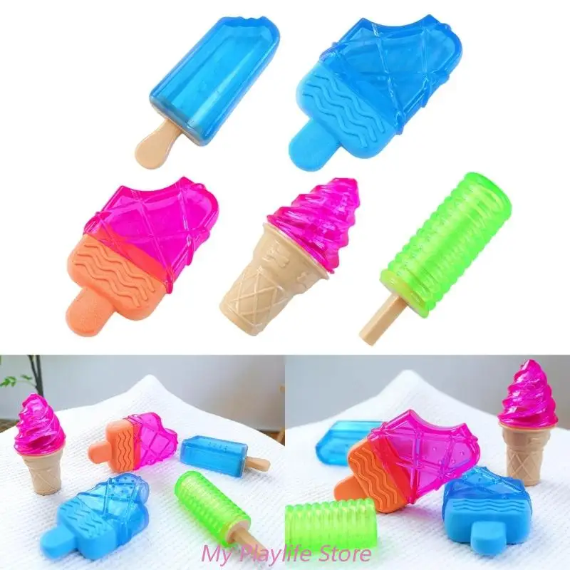 Summer Water Injection Frozen Toy Dog Chew Toy Squeak Teether Ice Lolly Popsicles Shape Dog Sound Toy Chew Toy TPR Teether