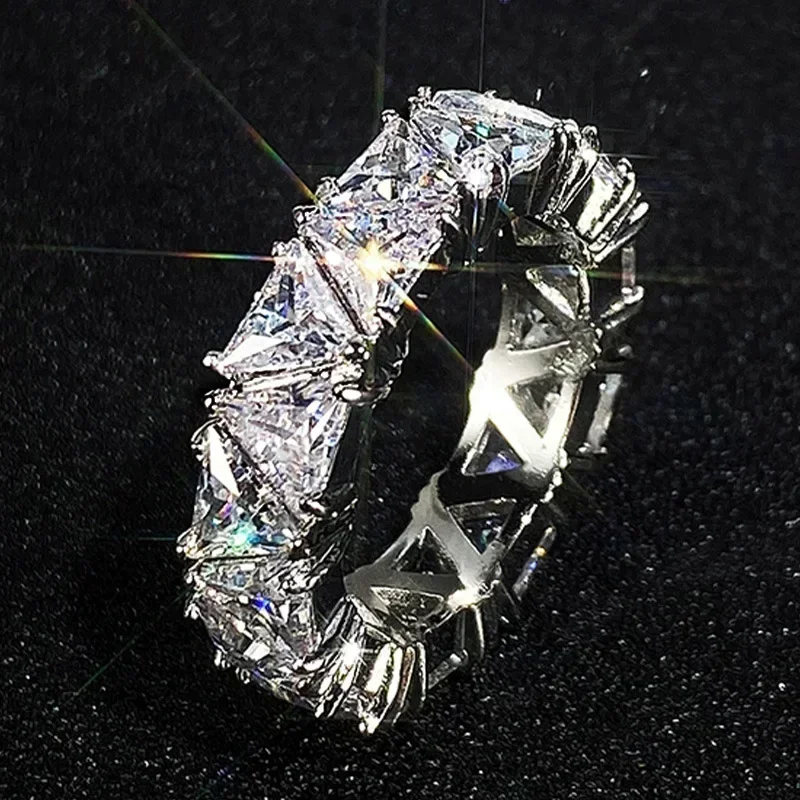 Pai Diamonds, Explosive Flashing Moissanite Ring, Fashionable Style, Attending Banquet, Wedding, Engagement Party, Girl Jewelry