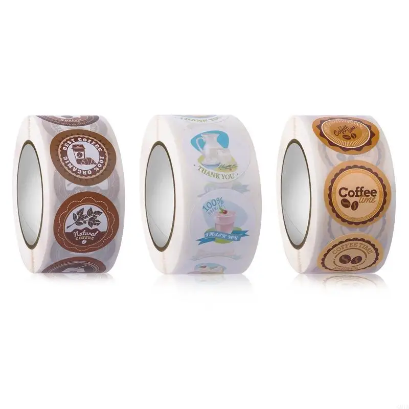 G8TA 500 Pieces Coffee Drinks Stickers Gift Wrap Labels for Coffee Cups Greeting Card