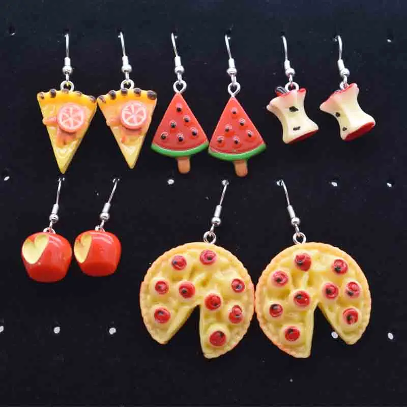 10pcs 3D Red Color Love Apples And Pits Resin Charms For DIY Decoration Earrings Necklace Jewelry Accessories