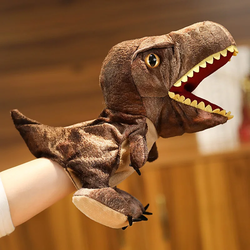 Dessin animé Triangle dinosaure tyrannosaure Rex main poupée en peluche Parent enfant poupée interactive maternelle enseignement poupée H1