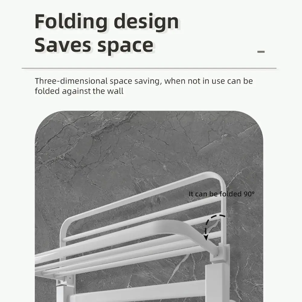 스마트 전기 타월 랙, 가정용 타월 바 가열 건조 랙, 접이식 보관 랙, 타이머, 온도 조절 기능 포함