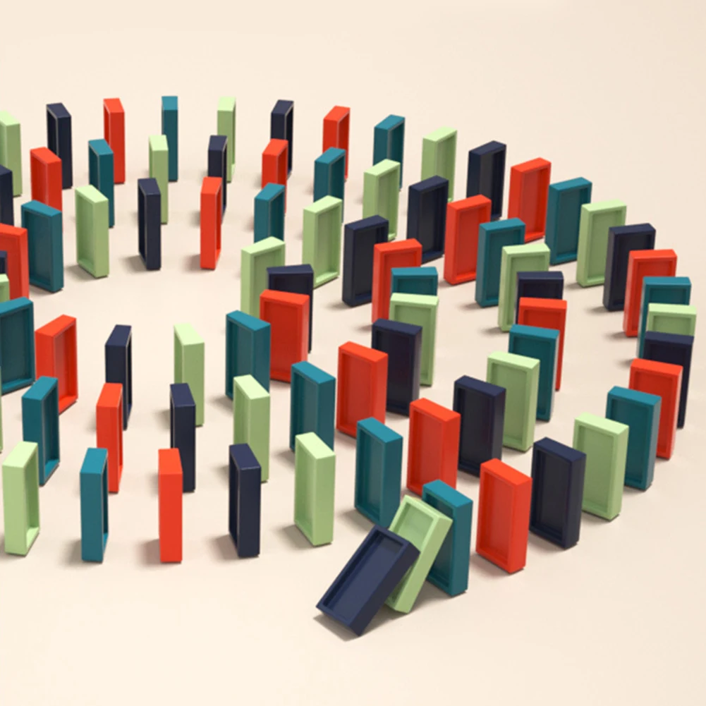 Domino's Stapelspellen met licht en geluid Kleurrijke dominostenen Blokken Knockdown Domino's Spelspeelgoed voor kinderen