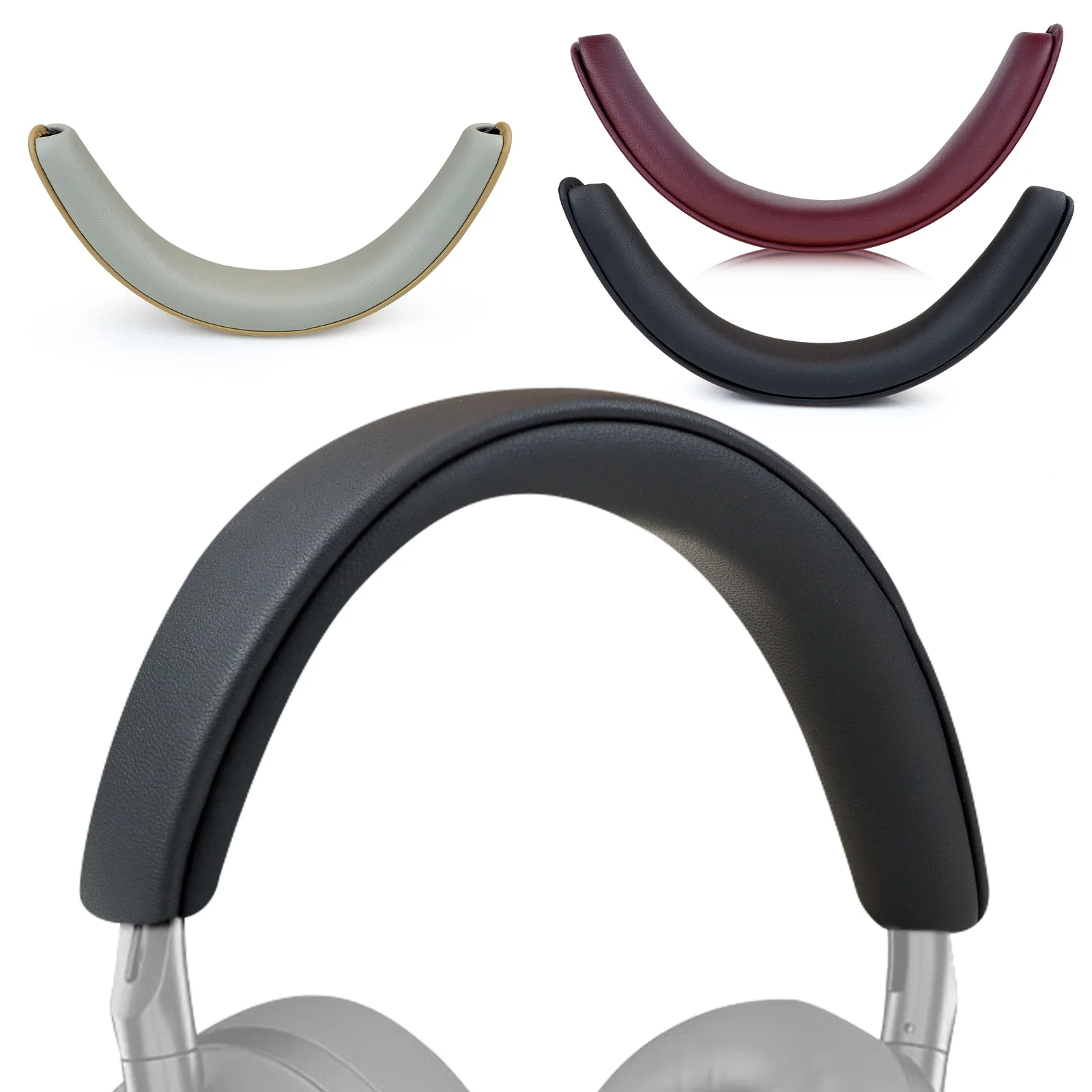 Diadema de piel de oveja para Bowers & Wilkins PX8, piezas de repuesto para diadema aptas para B & W PX8, pieza de repuesto para reparación de cojín de goma