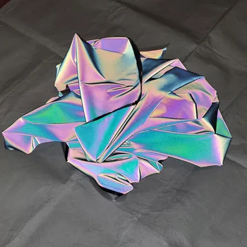 Regenbogen Reflektierende Stoff Bunte Hohe Helle DIY Machen Für Kleidung Bekleidungs Designer Tuch Magie Farbverlauf Farbe