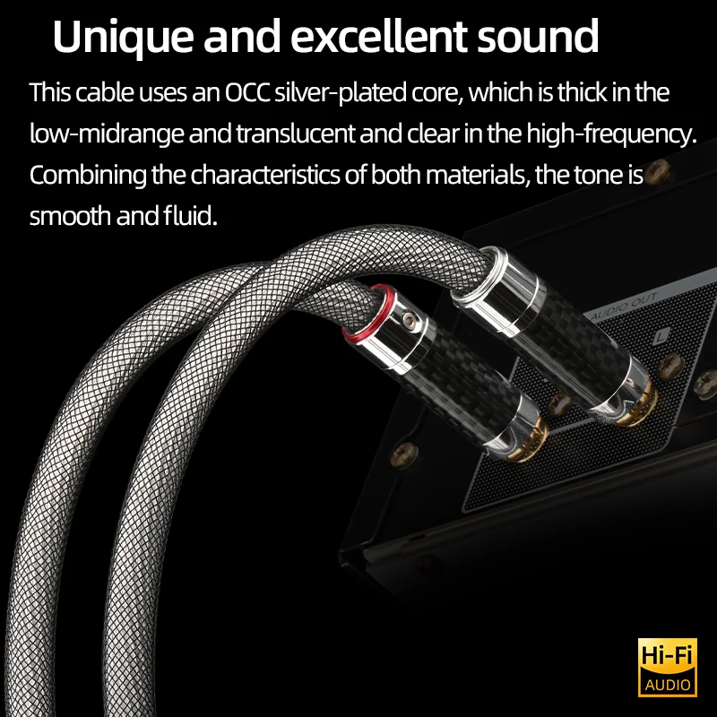 ERUMPENT 1 Pair RCA Audio Cable 2RCA to 2RCA Interconnect Cable HiFi OCC Silver Plated Male to Male For Amplifier DAC Car Audio