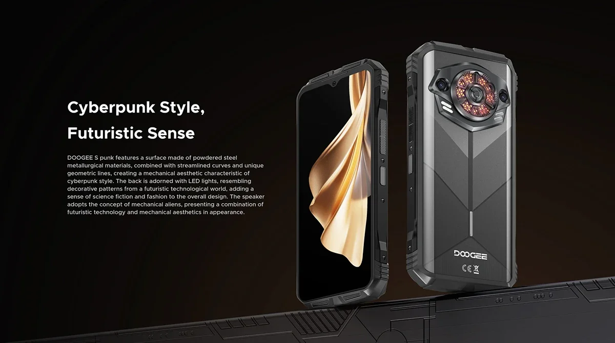 Global version DOOGEE S Punk Rugged Smartphone Android 14 6.58" FHD+90Hz IPS Screen 16GB(6+10)+ 256GB 10800mAh 50MP Mobile Phone