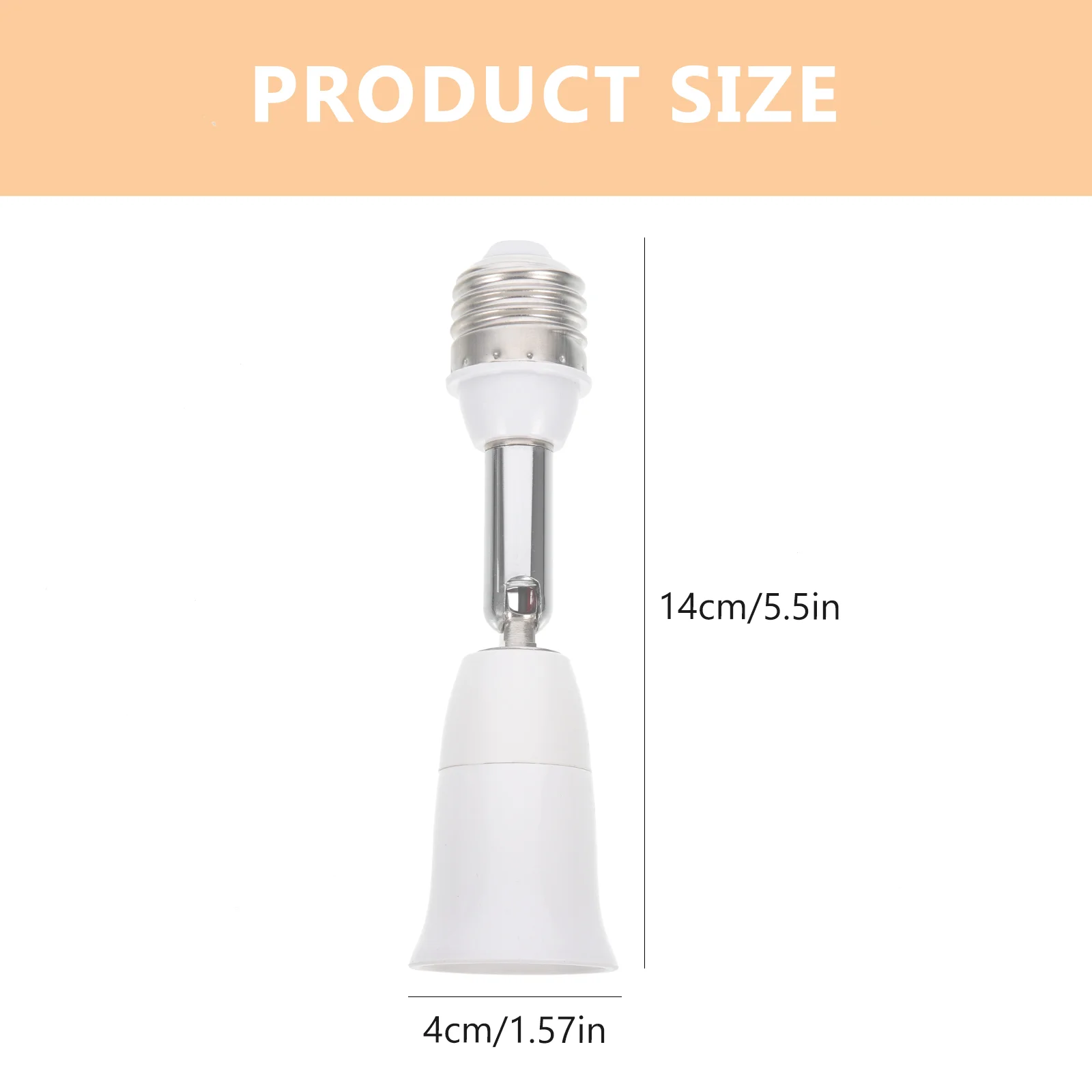 2 Buah Soket Lampu Extender Adaptor Tikungan Diperpanjang Dudukan Lampu Bohlam Dasar Kabel Ekstensi Luar Ruangan Putih