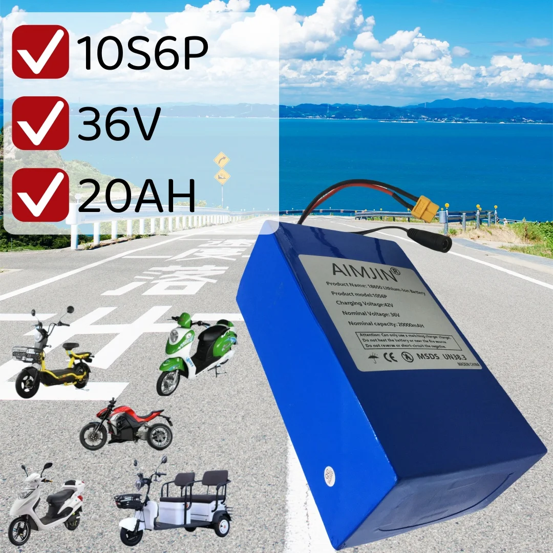 36V 20Ah 10S6P Li-ion Battery 20000mAh 500W 1000W For Electric Scooter Bicycle E-Bike