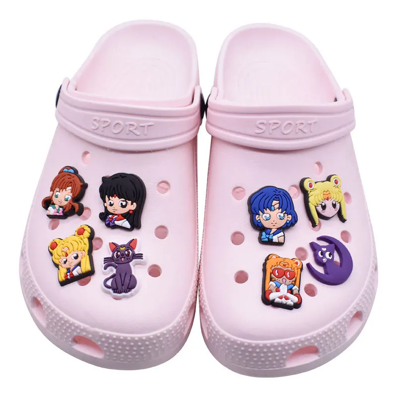 17-25PCS Japanese Anime Shoe Charms Cartoon Shoes Accessories Clogs Sandals Decorations Buckle for Kids Party Gifts
