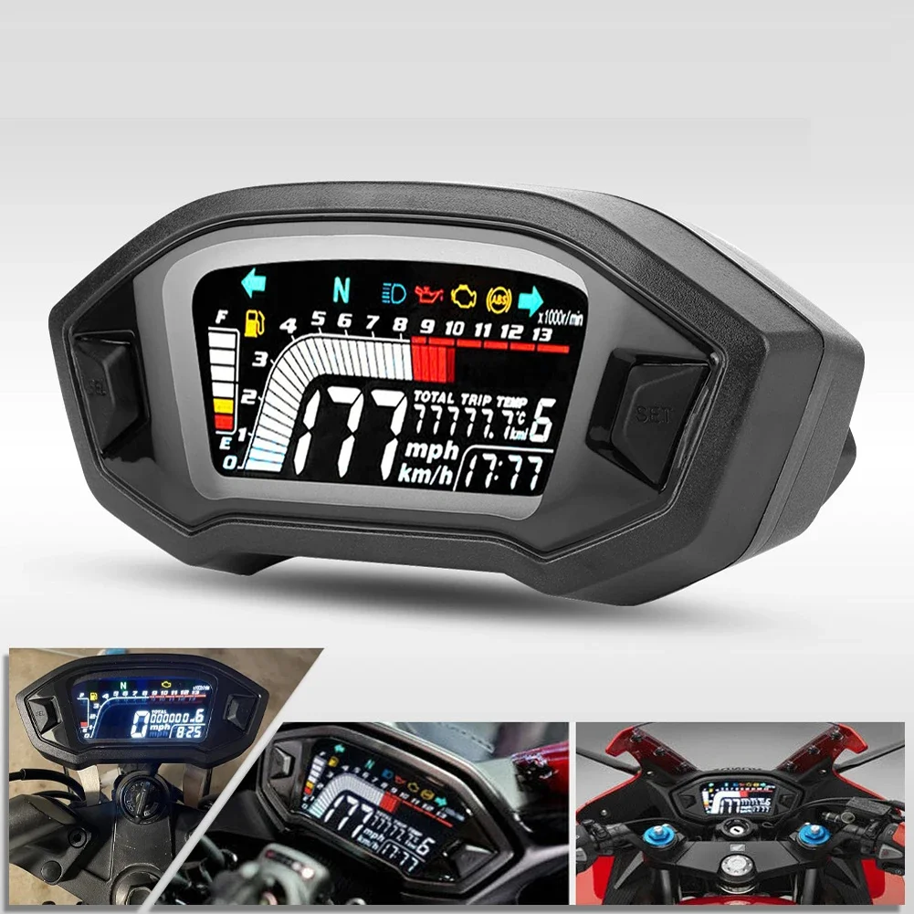 

%a For Motorcycle LCD Speedometer Universal Waterproof Digital Odemeter for CRF250 Rally 2017-2019 for Honda MSX125 13-19
