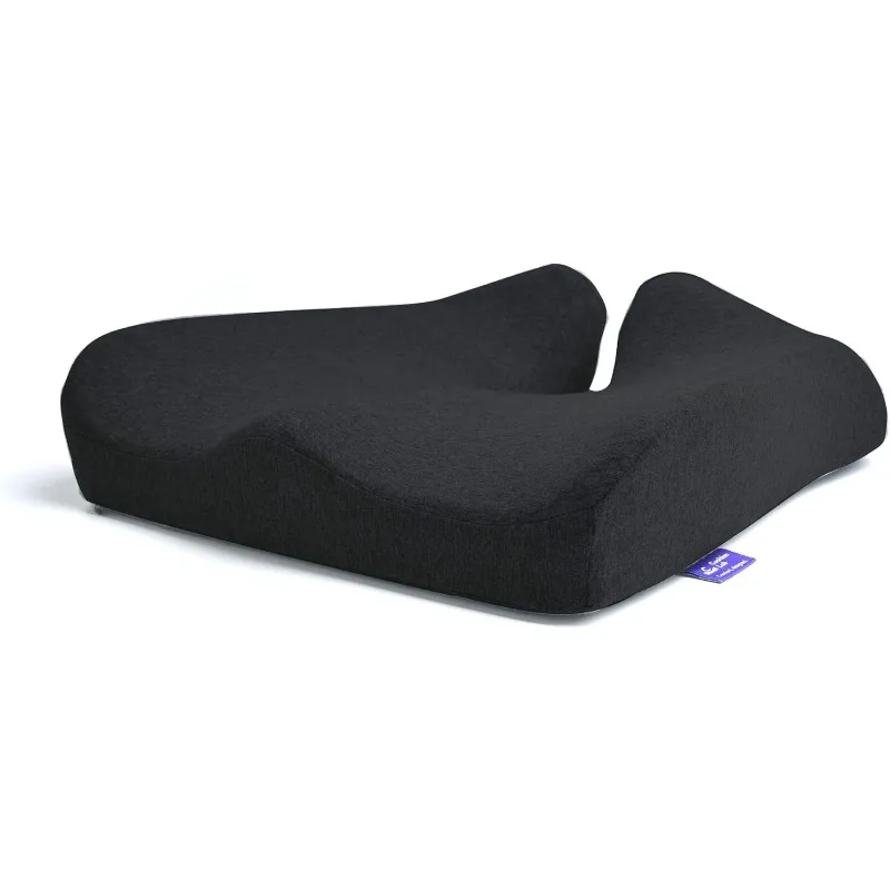 Patented Pressure Relief  Extra-Dense Memory Foam for Soft Support. Car Pad for Hip, Tailbone, Coccyx, Sciatica - Black