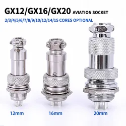 5/10/20Set GX12 GX16 GX20 2 3 4 5 6 7 8 9 10 12 14 15 Pin Male&Female Docking Aviator Aviation Plug Socket Circular Connector