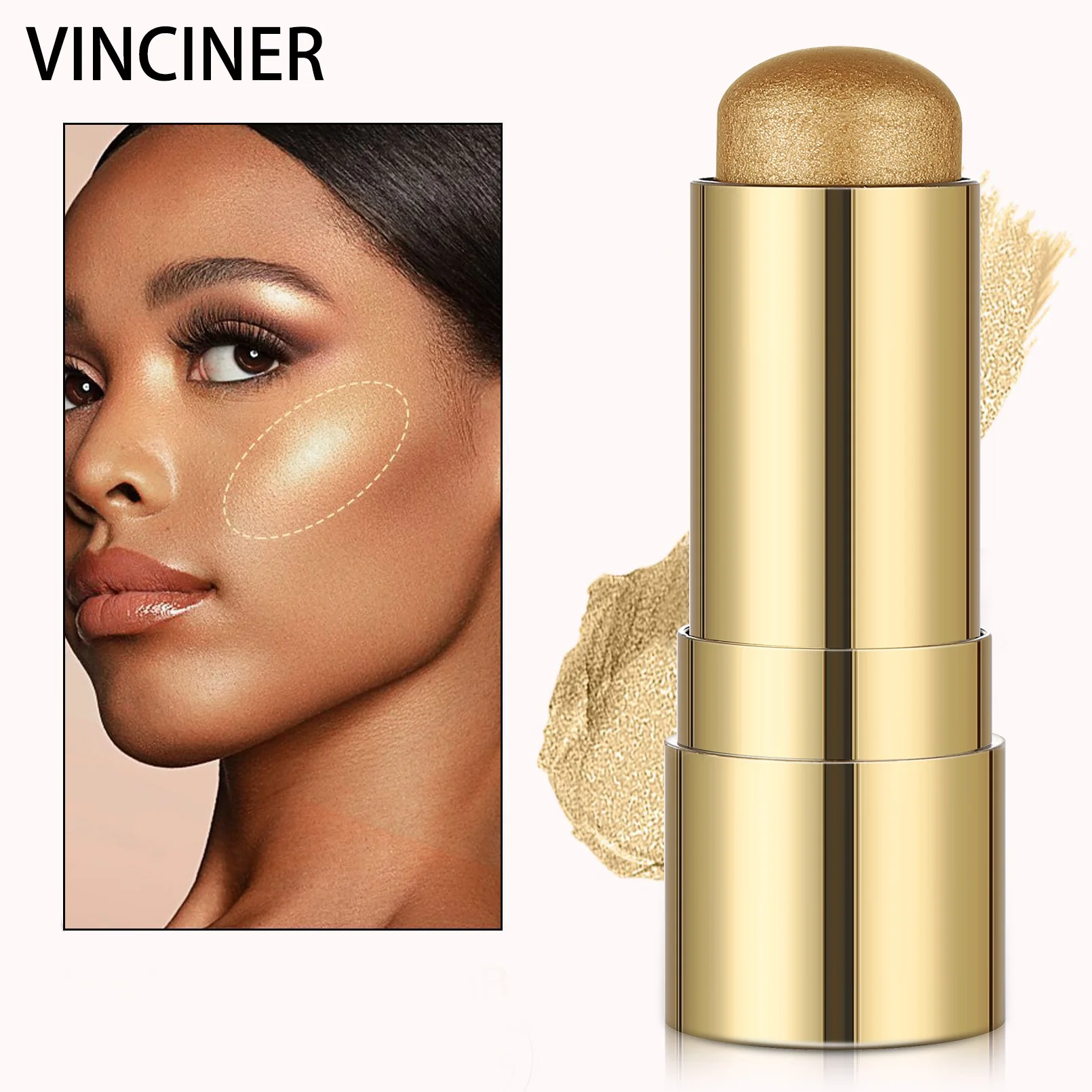 VINCINER-Bâton de fard à joues multifonctionnel, Highlight, Natural Brighten, Skin, Durable, Waterproof, Fashion, Eye Shadow, Cosmetics, 12 documents, 8g