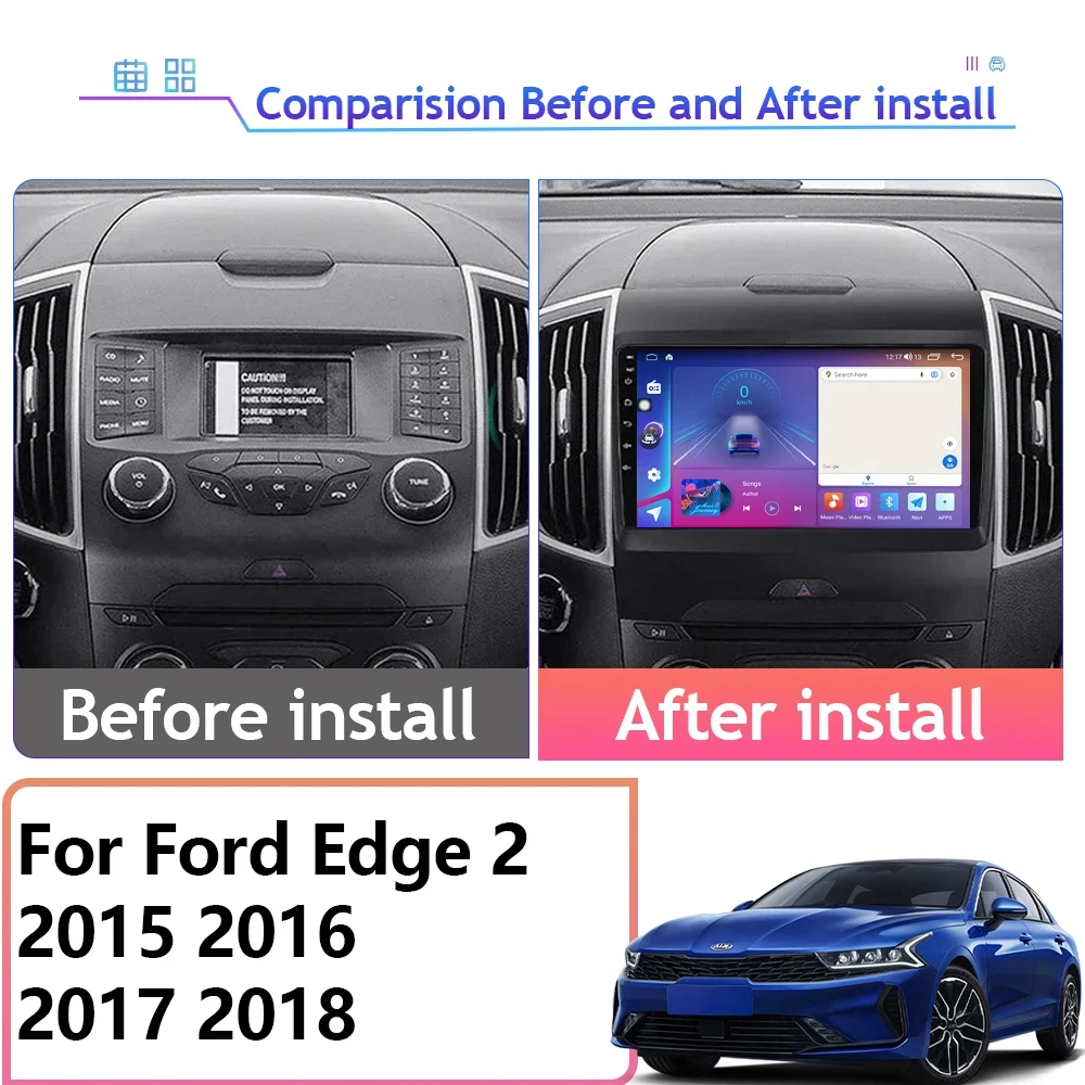 Android 13 For Ford Edge 2 2015 2016 2017 2018 Multimedia Player TV Car GPS Lettore Video Autoradio Navigation Radio