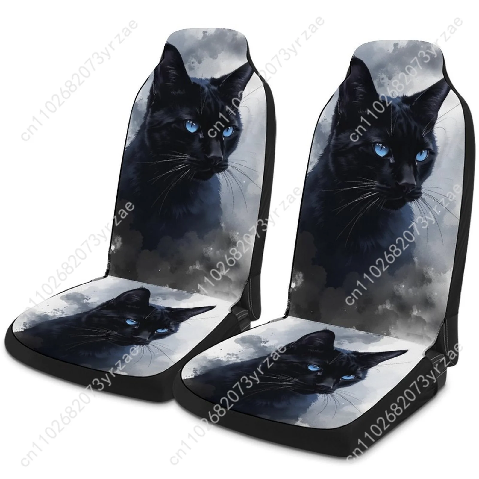 

Black Cat Ink Car Seat Covers Universal Environmentally Friendly Interior Decorations Comfortable Breathable Car Seat Covers