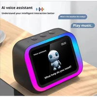 AI Smart Bluetooth 5.4 Speaker HD Touch Screen Display Electronic Album Alarm Clock Hi-fi Stereo Sound Voice Speaking Assistant