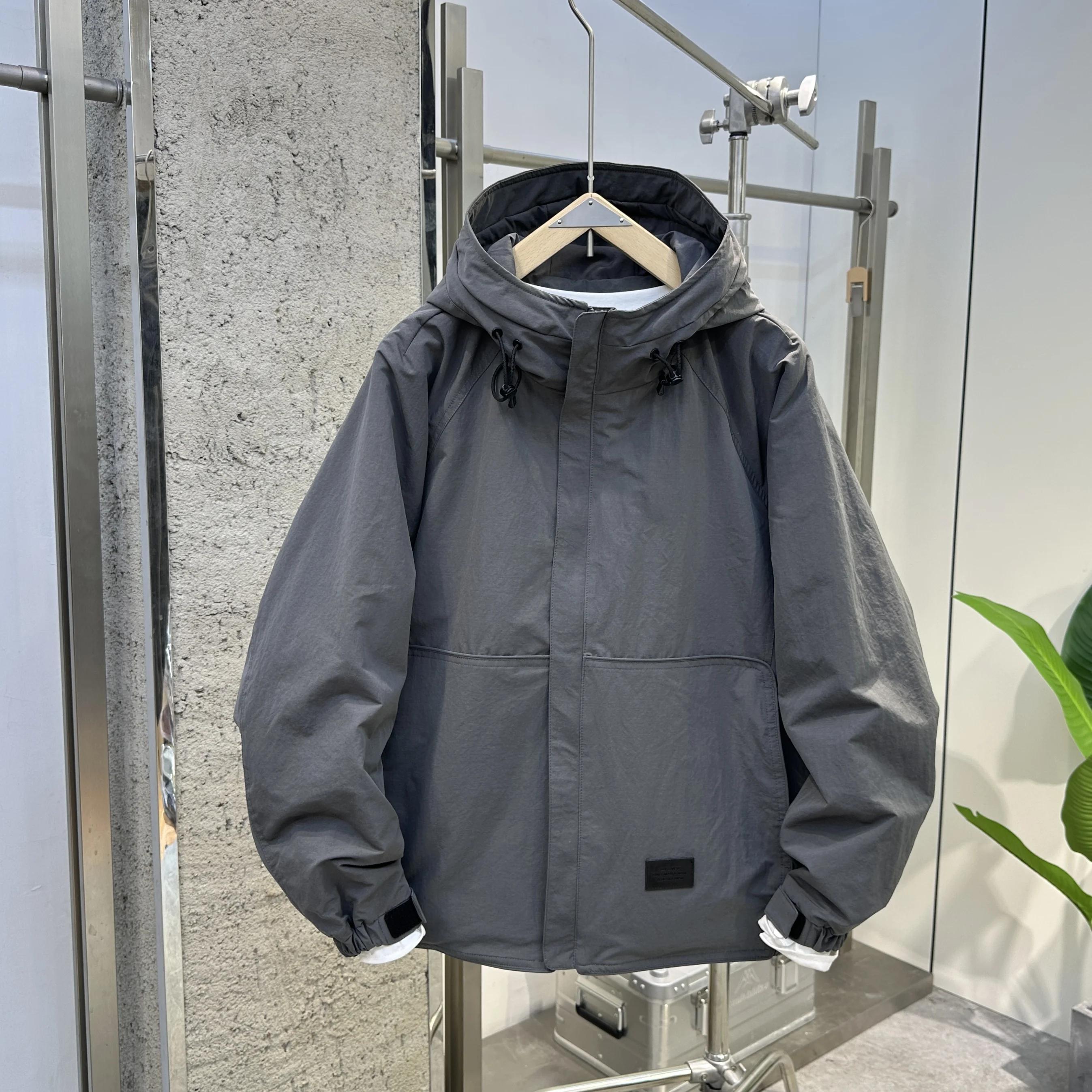 

Модная легкая хлопковая куртка с капюшоном для мужчин: утепленная повседневная хлопковая верхняя одежда для осени и зимы