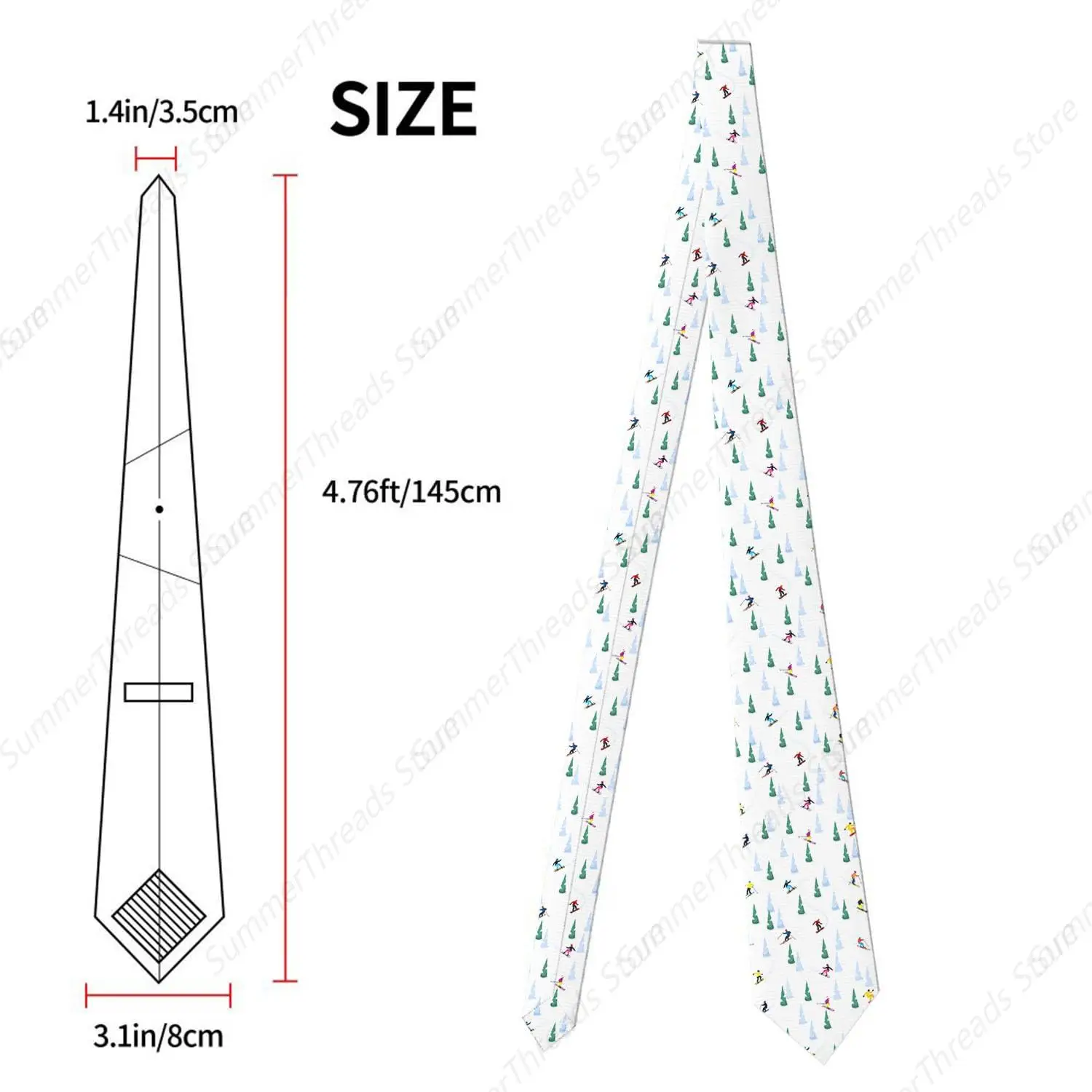 Corbata, Snowboard Deportes de Invierno Temática Azul Blanco