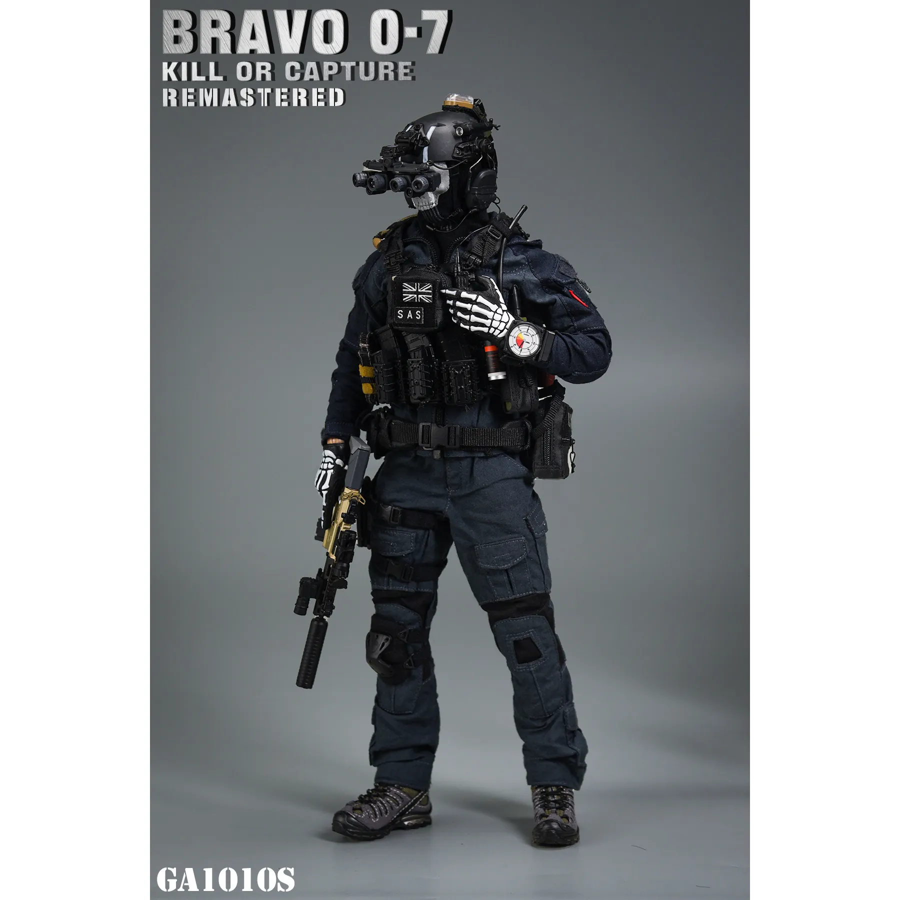 Fácil e simples GA1010S modelo de conjunto de soldado em escala 1/6 para 12 ''BRAVO 0-7 Night Battle Ghost