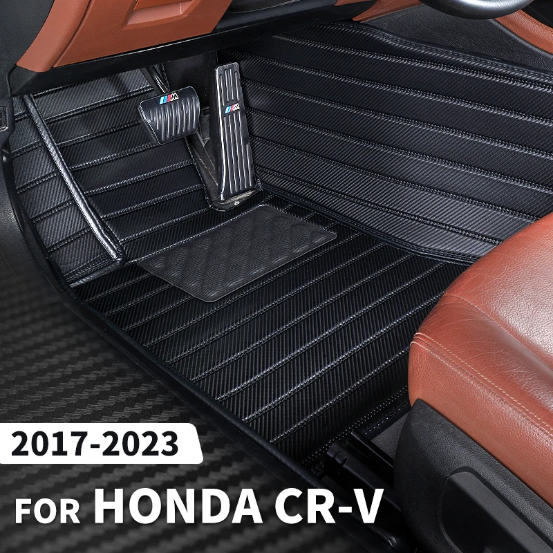 

Custom Carbon Fibre style Floor Mats For Honda CRV 2017-2023 18 19 20 21 22 Foot Carpet Cover Automobile Interior Accessories