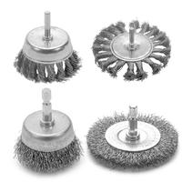 Wire Cup Brush Reasonable Curved Bend Wire Wheel Drill Wire Brush for Angle Grinder with1/4Inch Hex Shank Firm Drill Crimped Cup