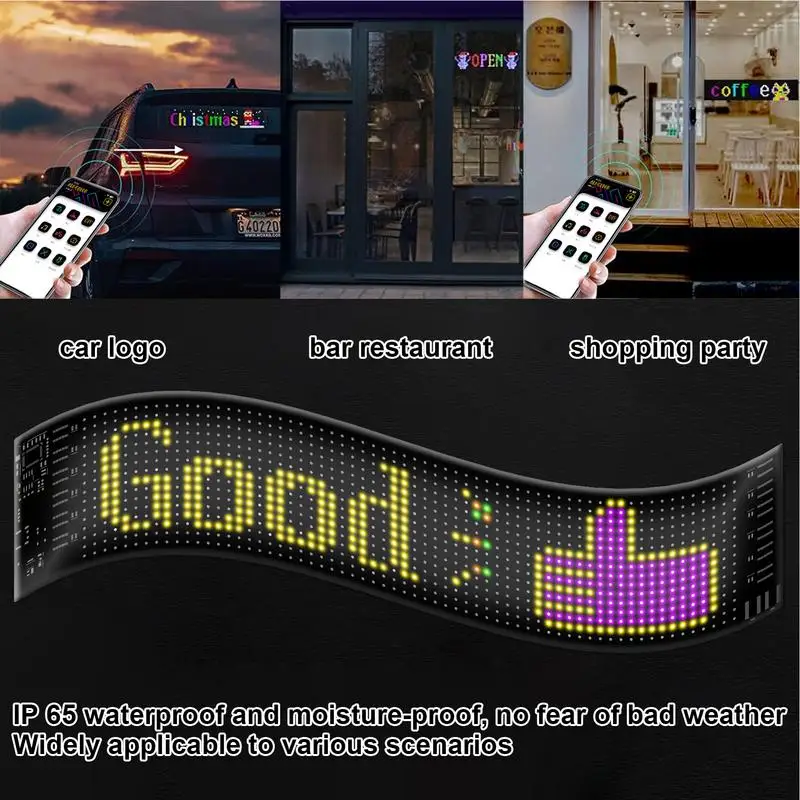 

LED Car Display Sign Flexible LED Display Digital Sign Wireless APP Control Animation Message Scrolling Sign For Car Store