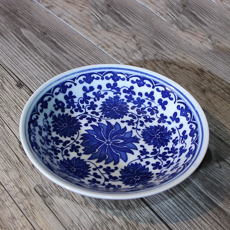 5/5.5 Inch Jingdezhen Blue and White Porcelain Vintage Ceramic Small Plate Sauce Dish Chinese Tableware Accessories Seasoning