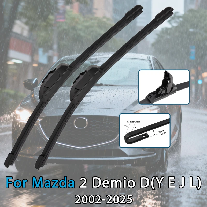 Für Mazda 2 Demio D (Y E J L) Hatch Limousine 2002-2025 Auto Wischerblatt Frontwischer Fit U Haken Arm Windschutzscheibe Auto Wischerblätter