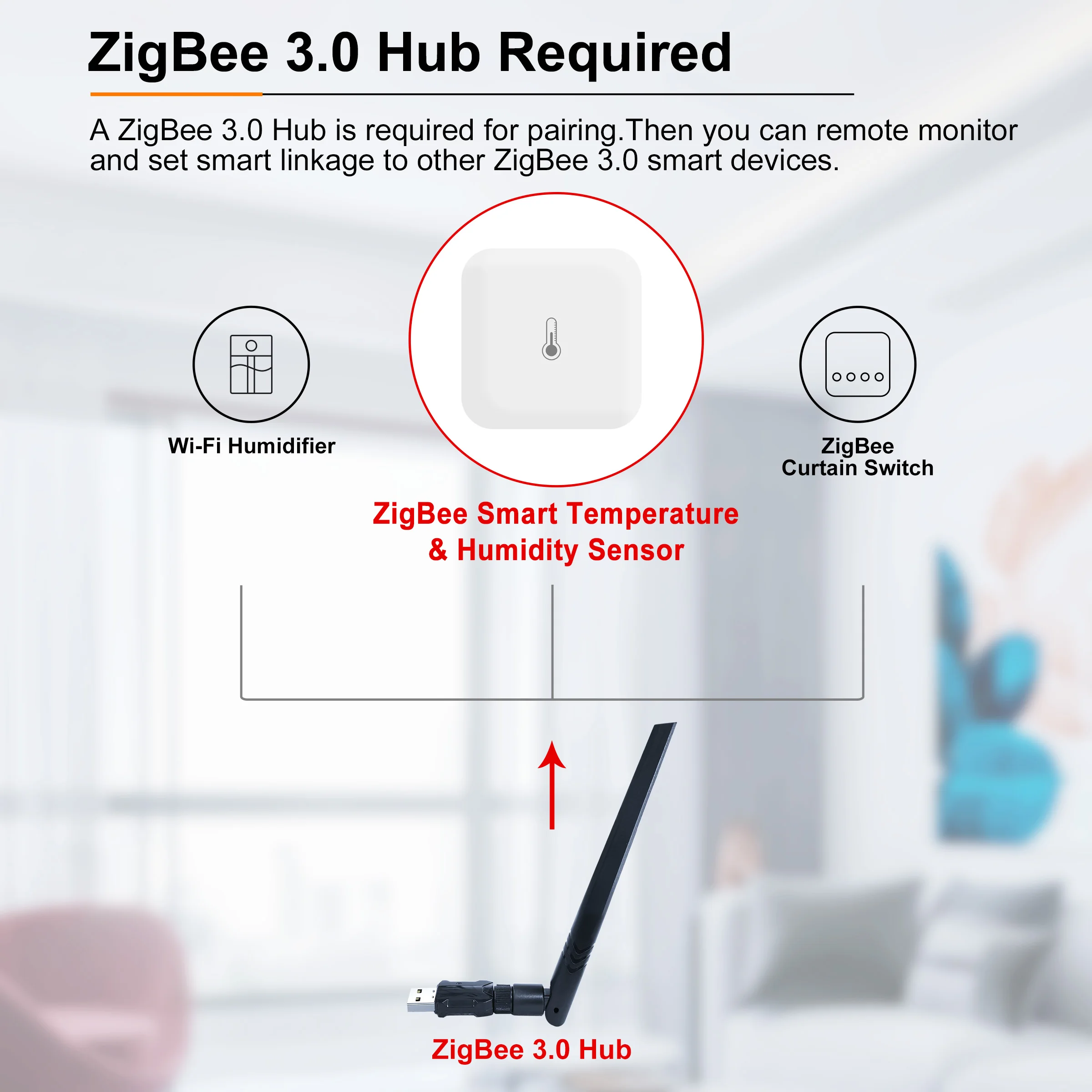 GIRIER ZigBee 3.0 Czujnik temperatury i wilgotności Inteligentny termometr domowy Higrometr wewnętrzny Obsługuje Alexa Hey Google Home Assistant