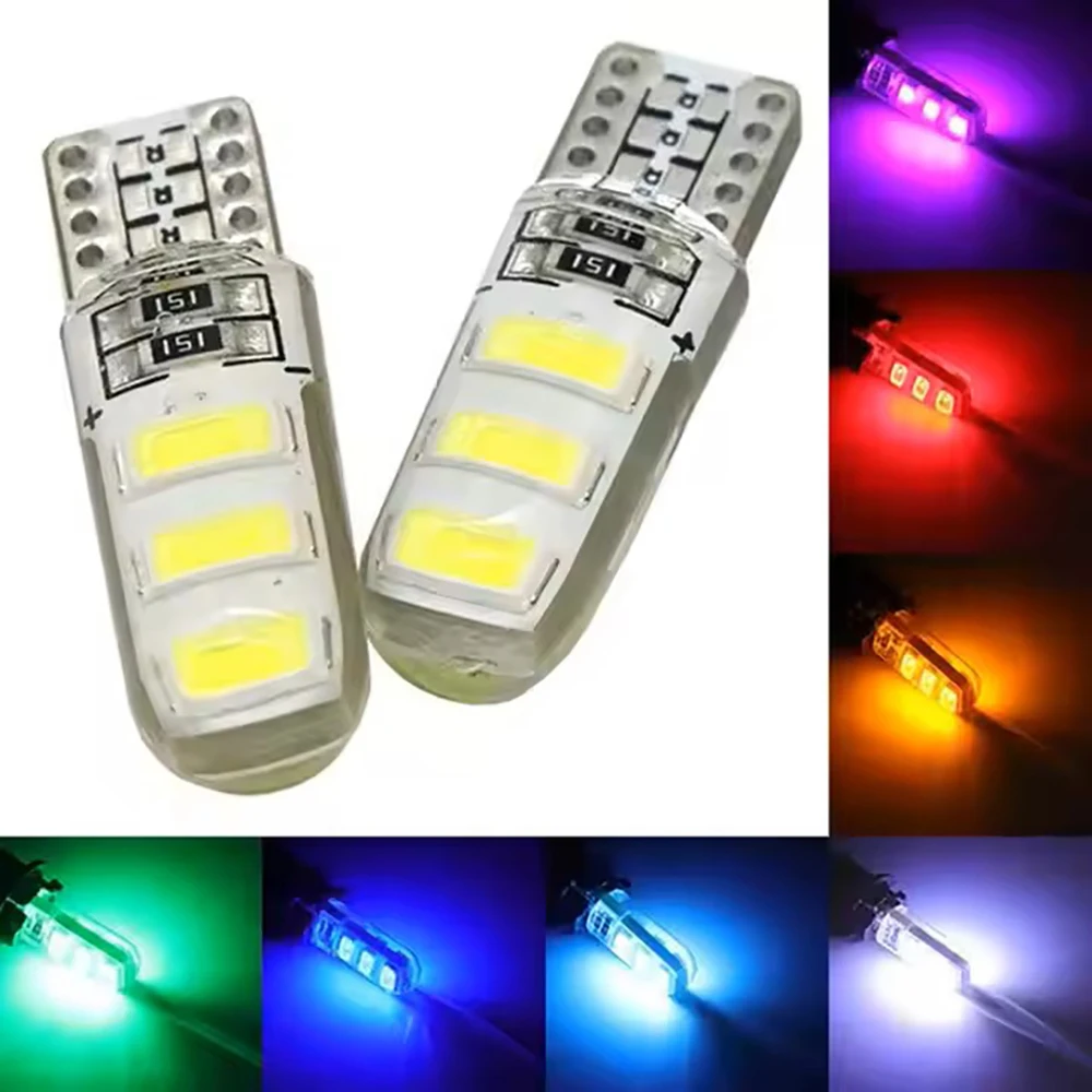 

Wholesale 500X T10 5630 5730 6SMD Silica Gel Lamp 12V 24V W5W Car Interior Light Waterproof Led Light Bulb Driving Lamp Red