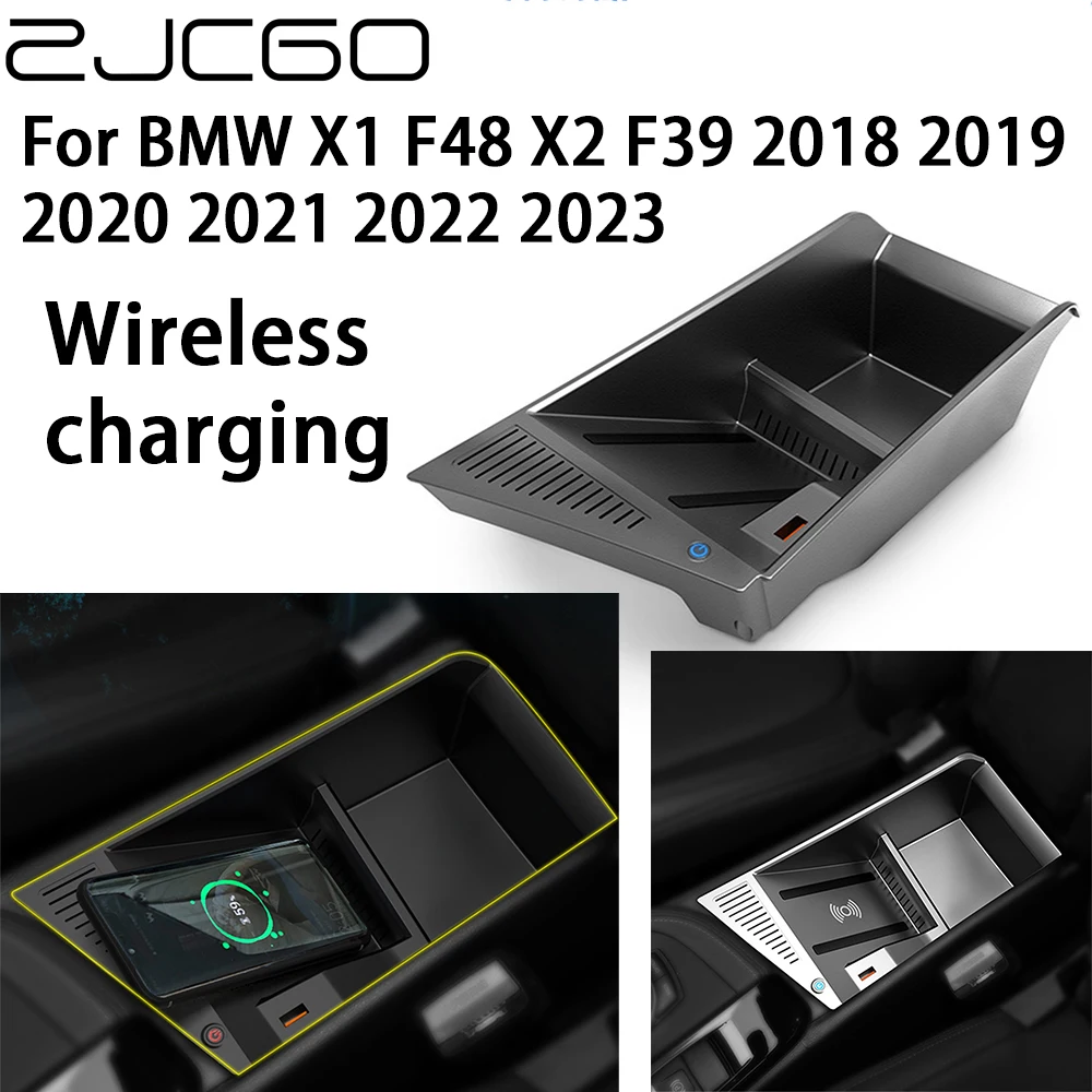 

ZJCGO 15W Car QI Mobile Phone Fast Charging Wireless Charger for BMW X1 F48 X2 F39 2015 2016 2017 2018 2019 2020 2021 2022 2023